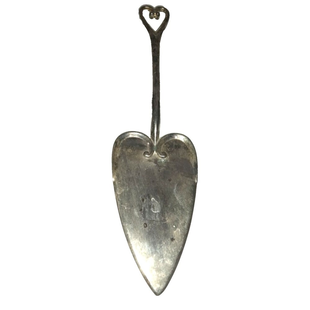 Vintage Silver Plate Cake Server Dessert Serving Heart Solid